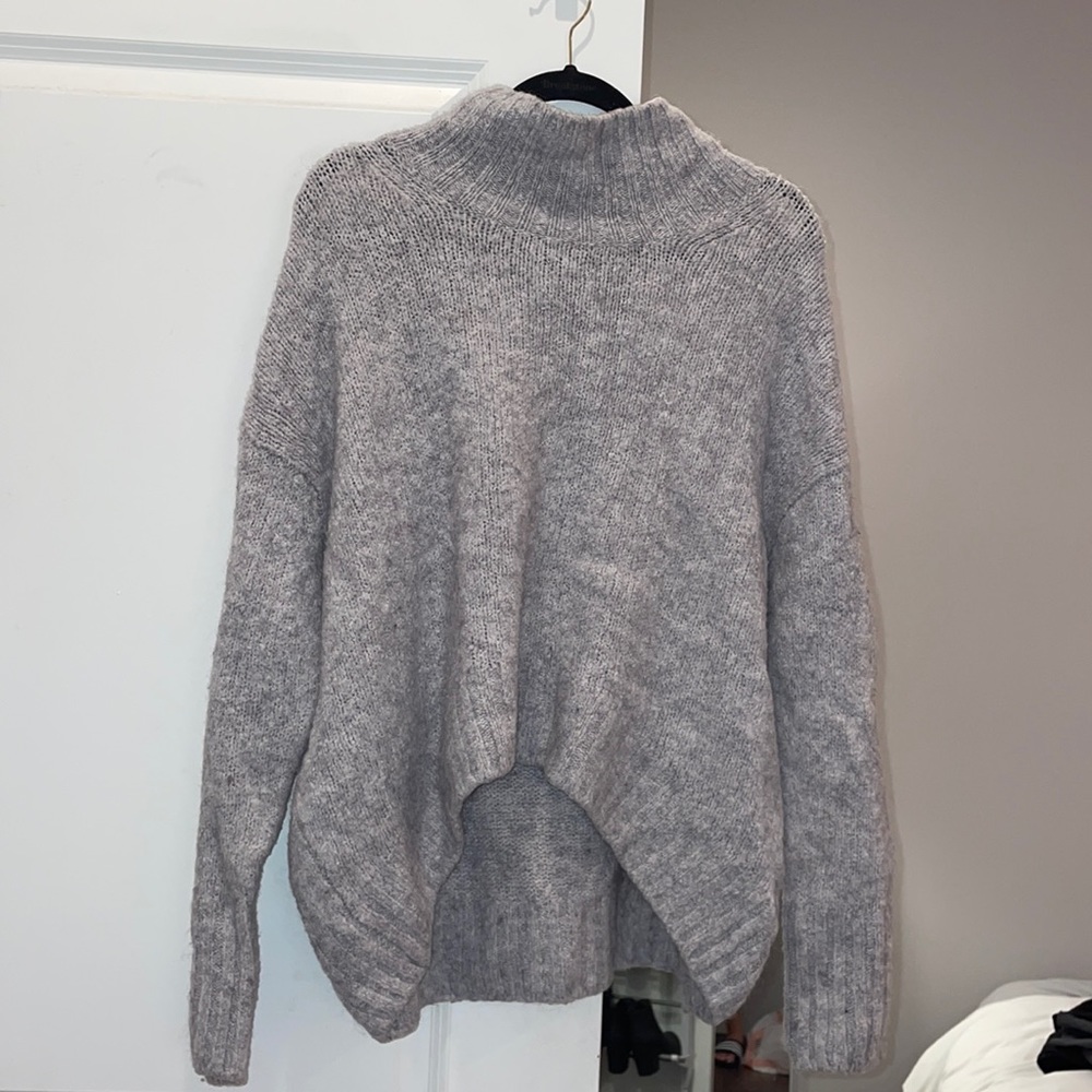 Cozy, over-sized grey turtleneck. Size Large.